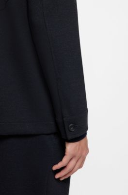 Sovracamicia relaxed fit in tessuto elasticizzato ad alte prestazioni, Blu scuro