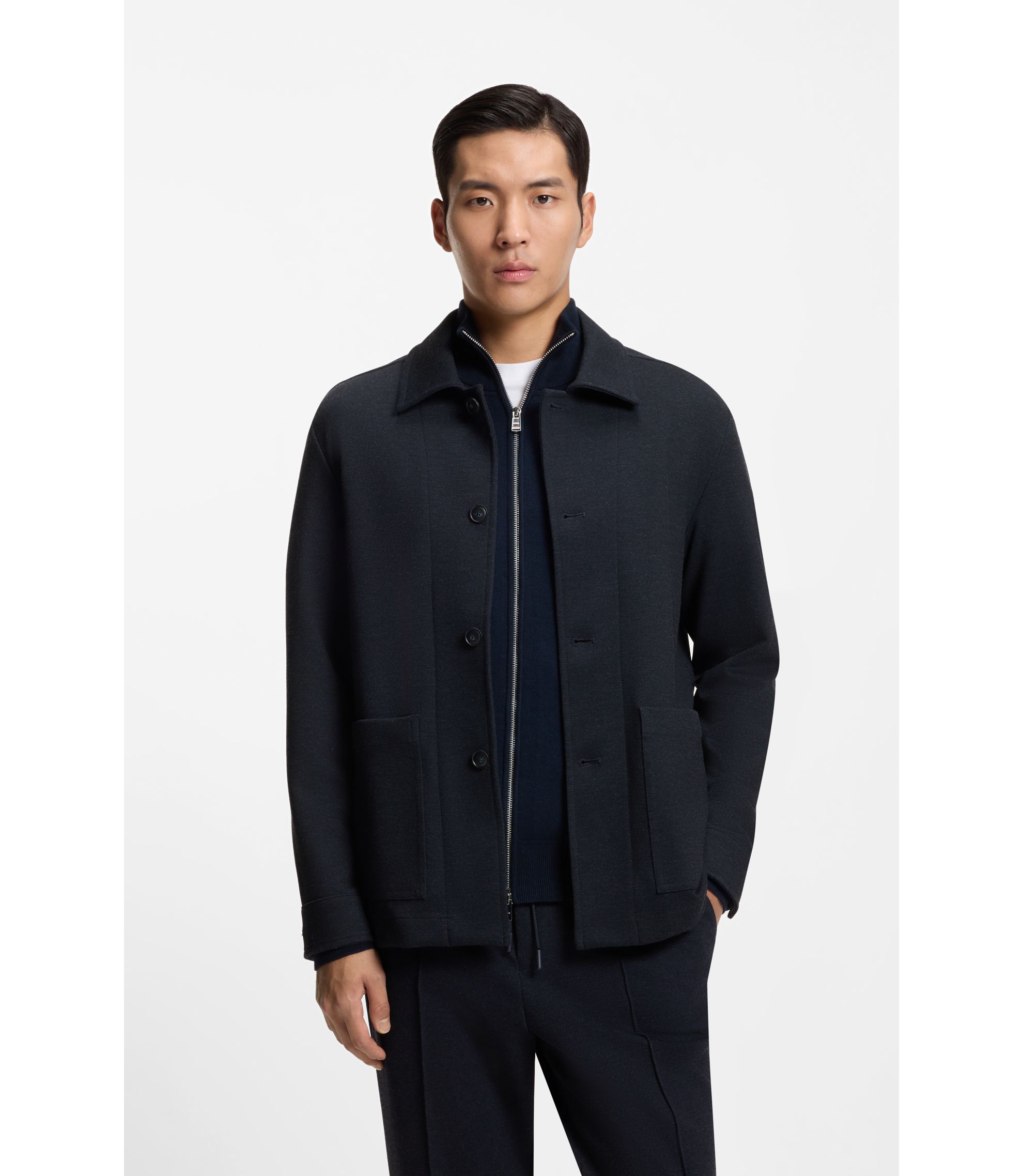 BOSS - リラックスフィット オーバーシャツ パフォーマンスストレッチ