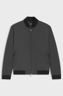 Slim-Fit Jacke aus knitterfreiem Gewebe, Silber