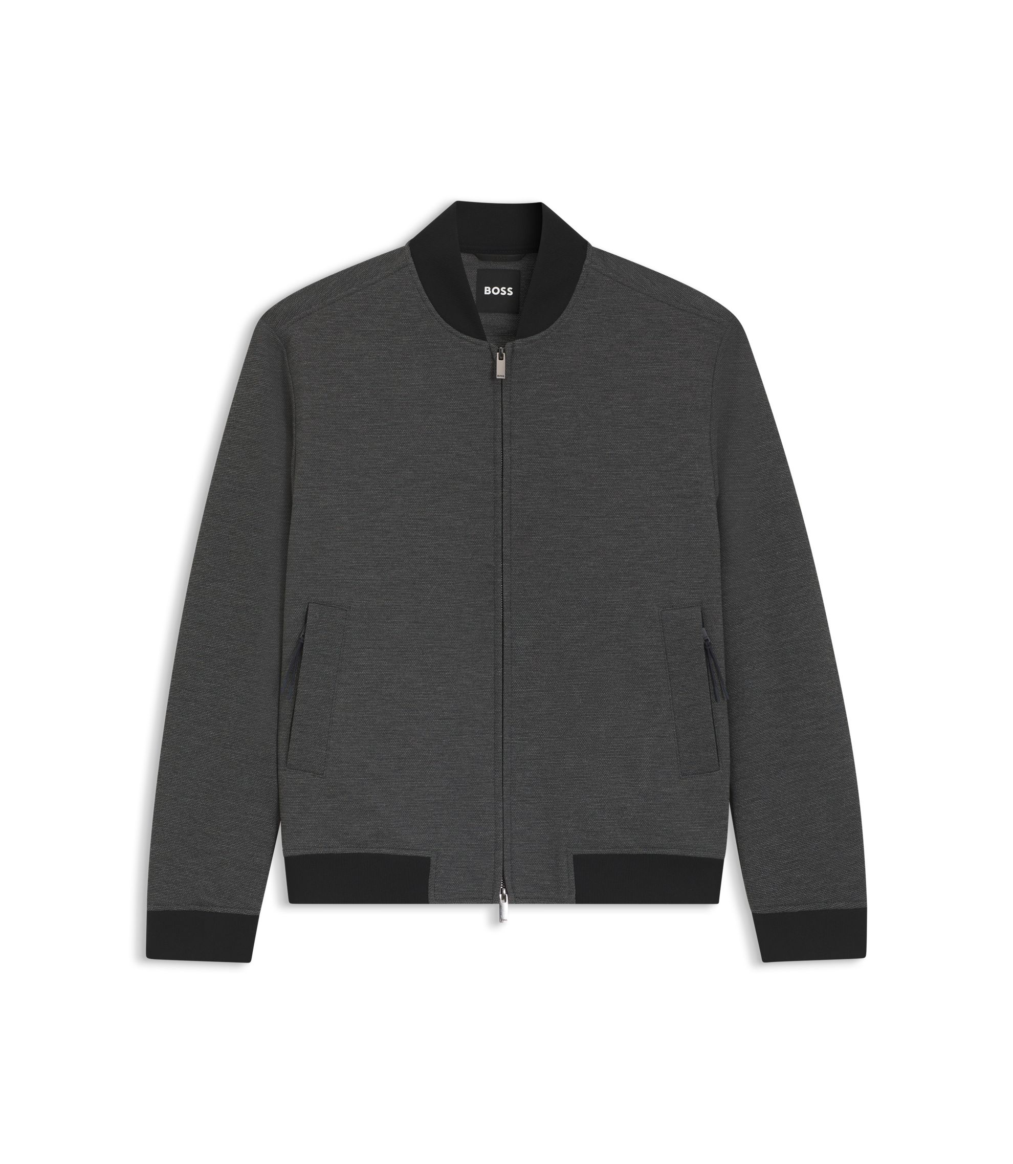 BOSS - Slim-fit jacket in wrinkle-resistant fabric - Silver