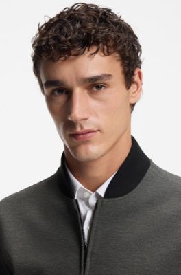 Slim-fit jacket in wrinkle-resistant fabric, Silver