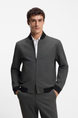 Slim-fit jacket in wrinkle-resistant fabric, Silver