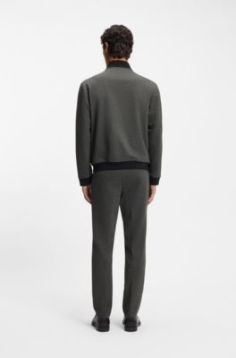 Slim-fit jacket in wrinkle-resistant fabric, Silver