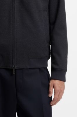 Slim-fit jacket in wrinkle-resistant fabric, Dark Blue