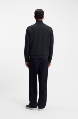 Slim-fit jacket in wrinkle-resistant fabric, Dark Blue