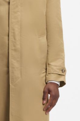 Wasserabweisender Mantel mit verdecktem Rei&szlig;verschluss, Beige