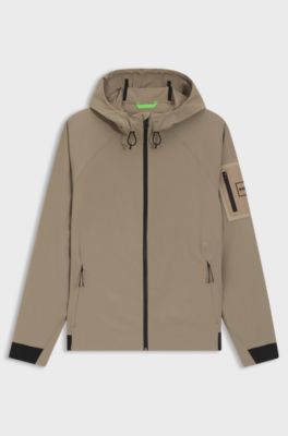 Water-repellent jacket with micro-waffle structure, Light Brown