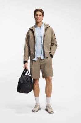 Water-repellent jacket with micro-waffle structure, Light Brown