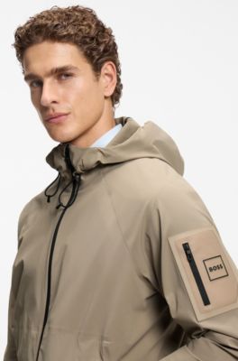 Water-repellent jacket with micro-waffle structure, Light Brown
