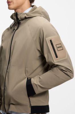 Giacca idrorepellente con lavorazione micro-waffle, Marrone chiaro