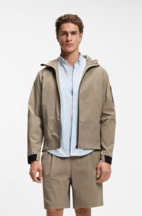 Wasserabweisende Jacke mit filigraner Waffelstruktur, Hellbraun