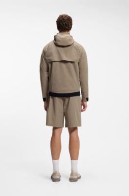 Water-repellent jacket with micro-waffle structure, Light Brown