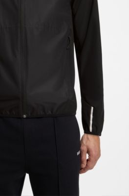 Water-repellent jacket in four-way stretch fabric, Black