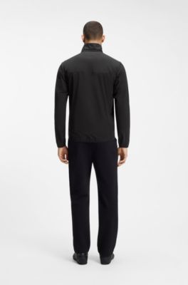 Chaqueta repelente al agua de tejido multiel&aacute;stico, Negro