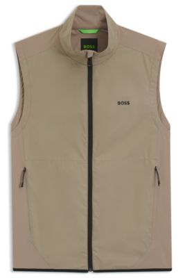 Water-repellent gilet with four-way stretch, Light Brown