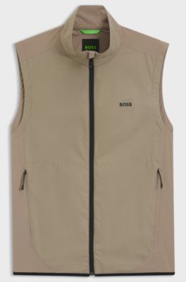 Water-repellent gilet with four-way stretch, Light Brown
