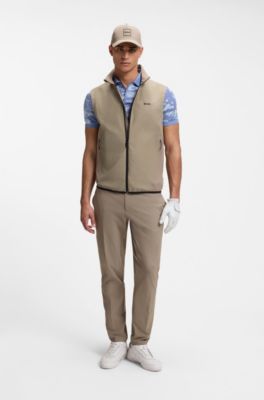 Gilet idrorepellente elasticizzato in quattro direzioni, Marrone chiaro
