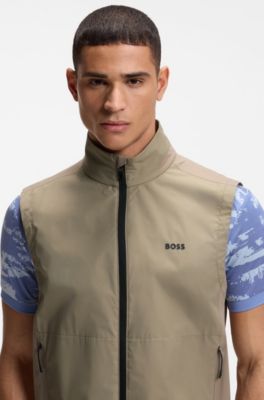 Water-repellent gilet with four-way stretch, Light Brown