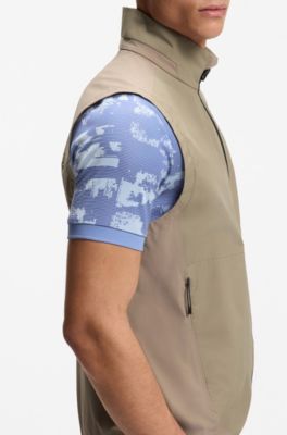 Gilet idrorepellente elasticizzato in quattro direzioni, Marrone chiaro
