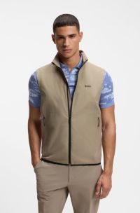 Water-repellent gilet with four-way stretch, Light Brown