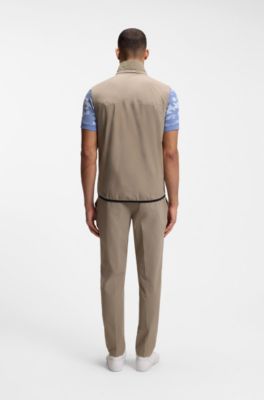 Gilet idrorepellente elasticizzato in quattro direzioni, Marrone chiaro