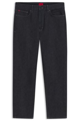 Relaxed-fit jeans in dark-blue denim, Dark Blue
