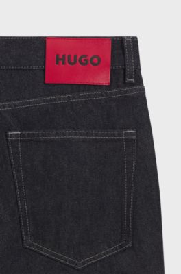 Relaxed-tapered-fit jeans in dark-blue denim, Dark Blue