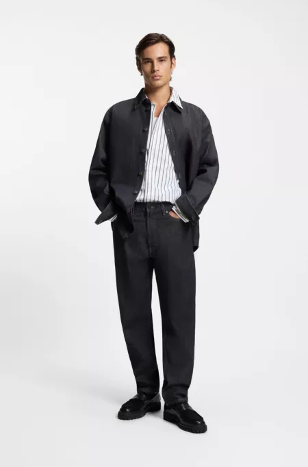 Relaxed-fit jeans in dark-blue denim