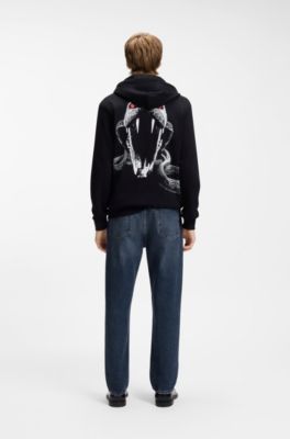 Relaxed-tapered-fit jeans in dark-blue denim, Dark Blue