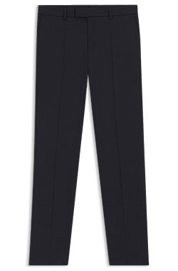 Slim-fit trousers in micro-patterned stretch cloth