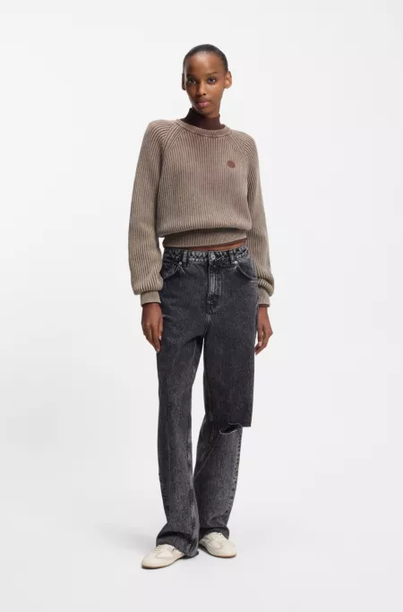 Sweat en maille de coton avec logo Happy HUGO