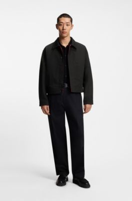 Regular-fit jacket in black Japanese denim, Black