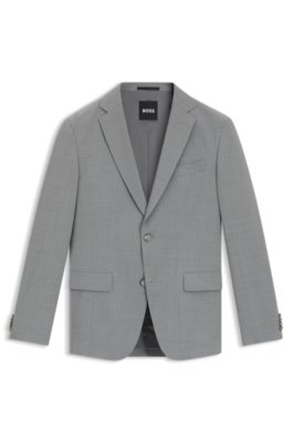 Slim-fit suit jacket in micro-patterned stretch fabric