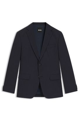 Slim-fit suit jacket in micro-patterned stretch fabric