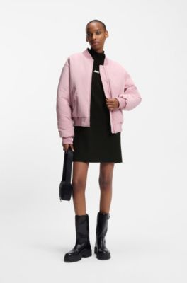 Robe en maille avec badge logot&eacute; en silicone, Noir