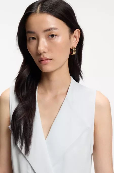Belted wrap dress in soft crepe