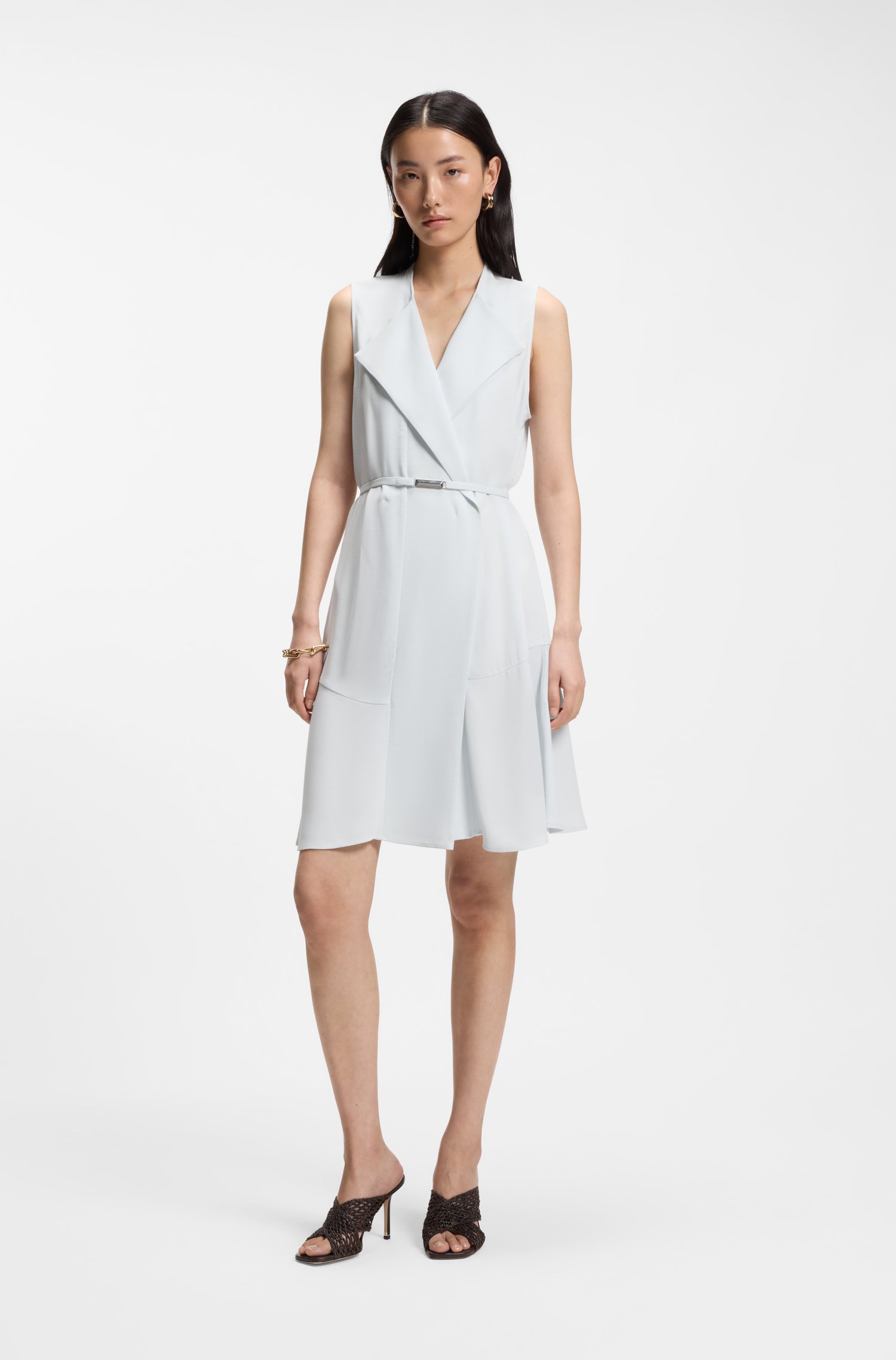 Boss Belted wrap dress in soft crepe klänningar dam – bild 2
