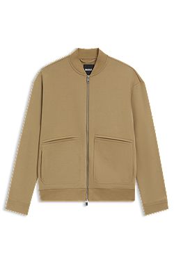 Zip-up sweatshirt in a peached cotton blend