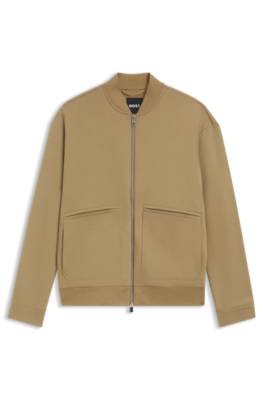 Zip-up sweatshirt in a peached cotton blend 1
