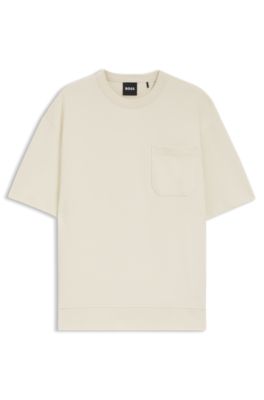 T-shirt in misto cotone con finitura manopesca, Colore neutro