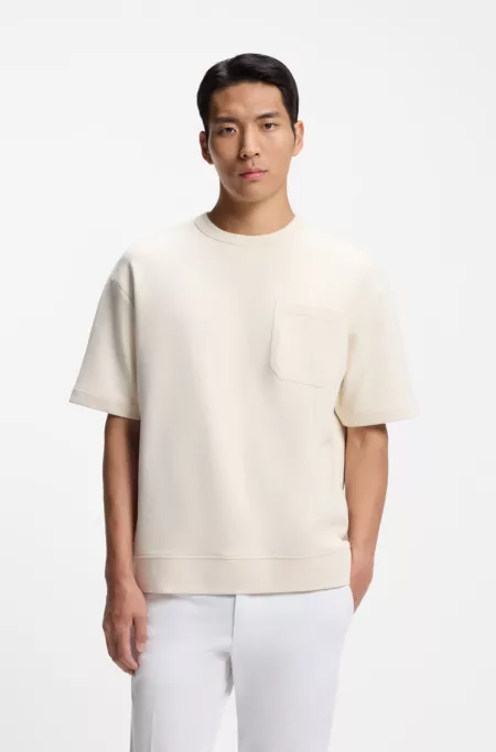 Cotton-blend T-shirt with peached finish