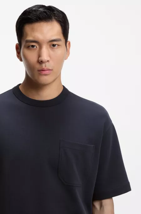 Cotton-blend T-shirt with peached finish