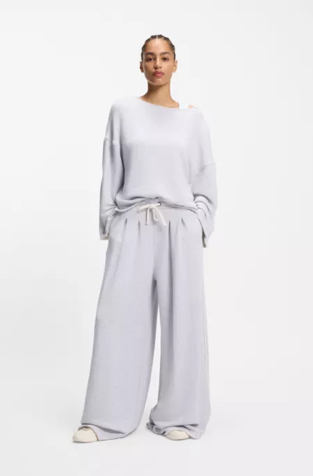 Wide-leg tracksuit bottoms in a cotton blend