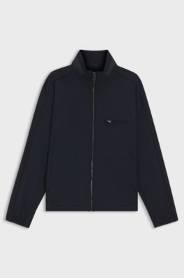 Water-repellent jacket with packable hood, Dark Blue