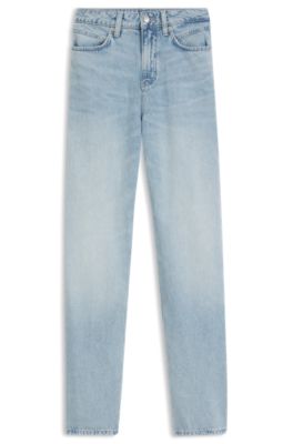 Balloon-leg jeans in rigid denim, Light Blue