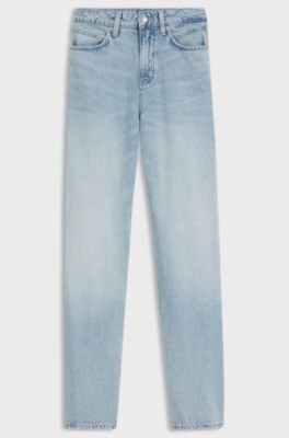 Balloon-leg jeans in rigid denim, Light Blue