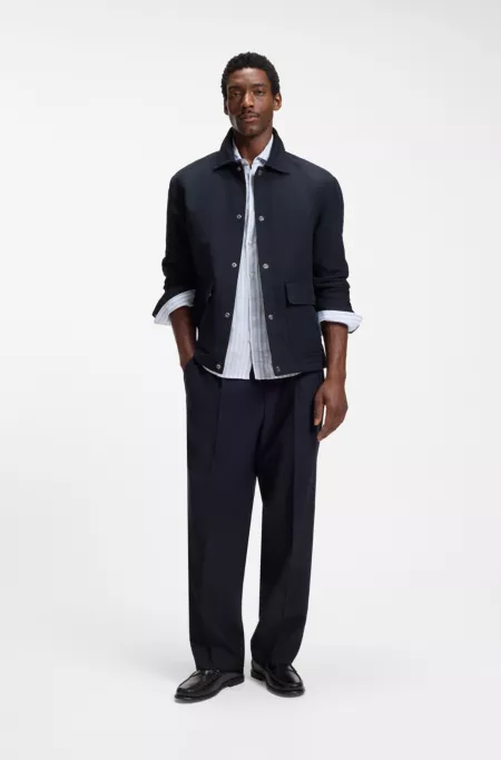 Relaxed-fit jacket in water-repellent peached fabric