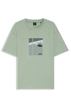 Pima-cotton T-shirt with tennis artwork