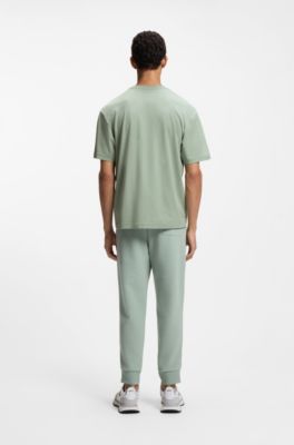 Pima-cotton T-shirt with tennis artwork, Light Green