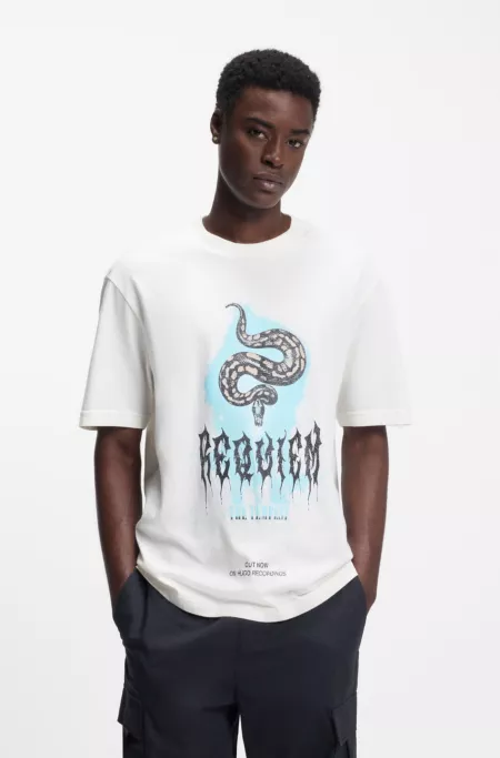 T-Shirt aus Baumwoll-Jersey mit Logo-Artwork